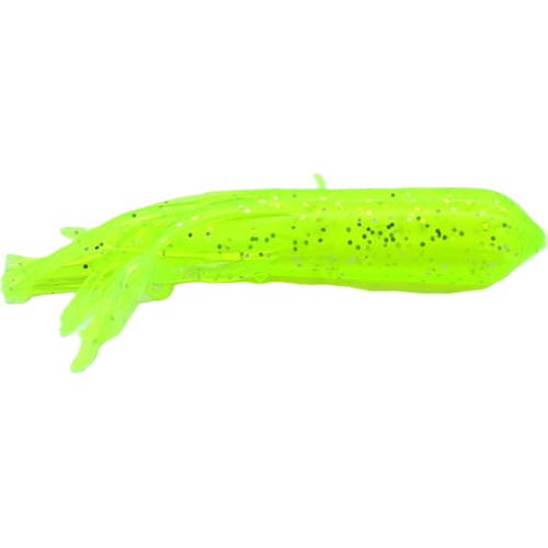Salted Tube Chartreuse Silver Flake 3.5 8pk. Apex Tackle