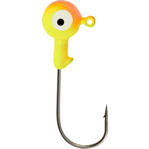 Double Eye Jig Heads 1/16oz. 10pk. Chartreuse/orange Danielson