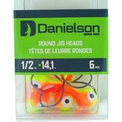 Round Jig Heads 1/2oz. 6pk. Sunrise Danielson