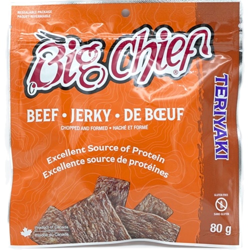 Big Chief Teriyaki Beef Jerky 80g.