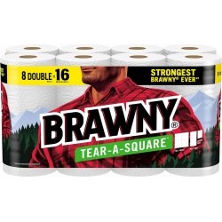 Brawny 3 Ply Paper Towels 8 Double Rolls = 16 Rolls