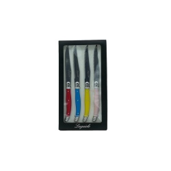 4pc. Steak Knife Set Assorted Colour Handles Laguiole Js Gourmet