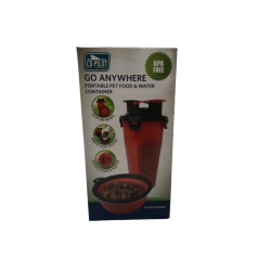 Portable Pet Food & Water Container Red Go Anywhere Co-pilot
