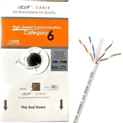 CAT 6 Cable White 1,000Ft CMR Rated FT4