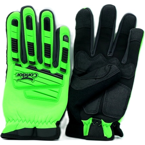 High Viz Impact Gloves XL Green Condor
