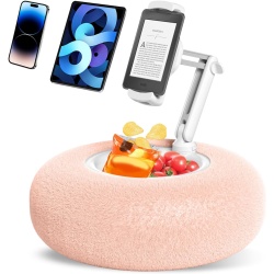 Pillow Stand Tablet Holder w/Snack Bowl Pink