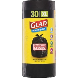 Wavetop Tie Trash Bags 30pk. 80L Extra Large Glad