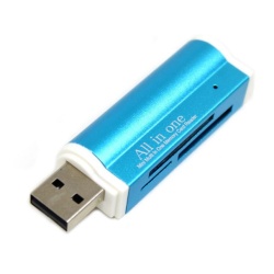 All In One Card Reader USB 2.0 480mbps Blue Global Tone