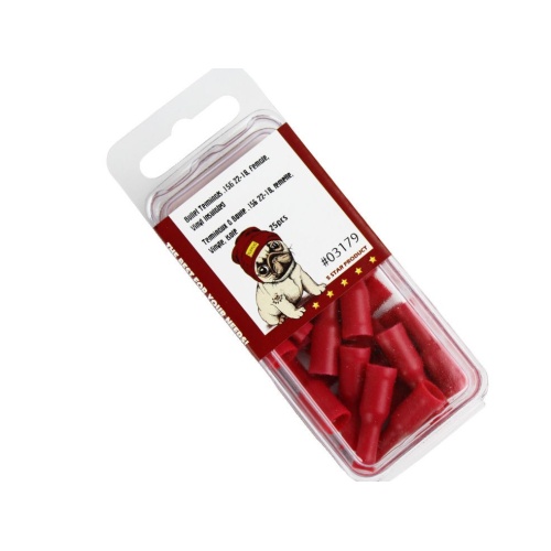 Bullet Terminals Female .156 22-18 25pk. Red Tuf Bug