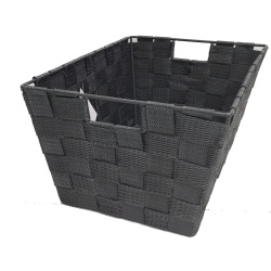 nylon storage basket 8 x 12" rectangular grey"