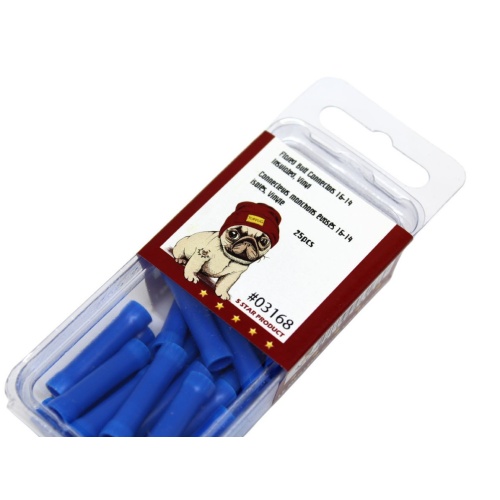 Flared Butt Connectors 16-14 25pk. Blue Vinyl Insulated Tuf Pug