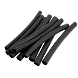 Heat Shrink Tubing 6 x 3/8" 10pk. Black Global Tone"