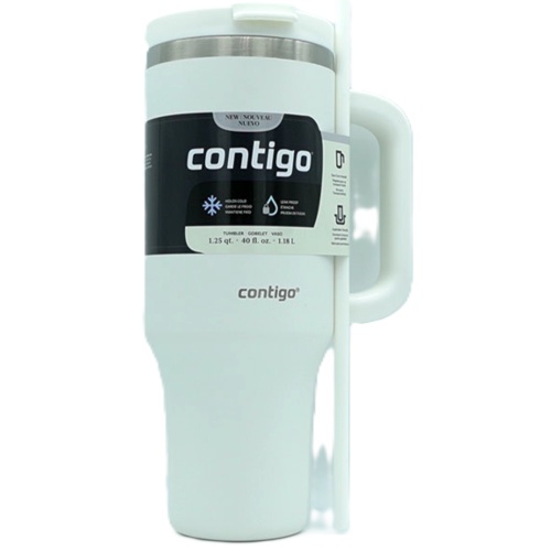 Insulated Tumbler w/Handle 40oz. Streeterville Salt White Contigo