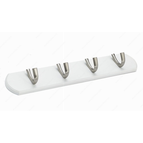 Hook Rail 18 4 Hooks White/Chrome Richelieu