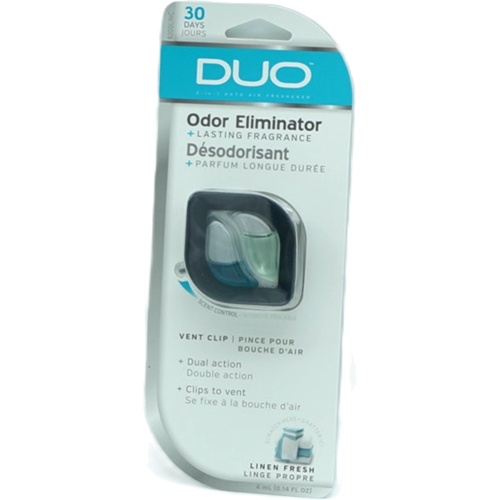 Car Air Freshener Odor Eliminator Linen Fresh 4mL Vent Clip Duo