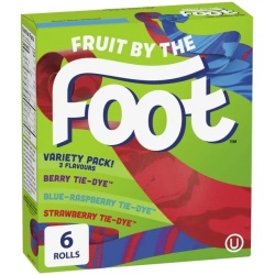 Fruit By The Foot Variety Pack 6 Rolls Fruit Flavoured Snacks 128g.