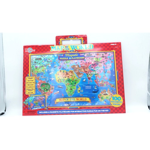 Map Of The World Magnetic Puzzle & Playboard 100pc.