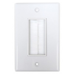 Brush Wall Plate White Single Gang cETL