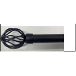 curtain rod Black extendable round  twisted" 1"diam, 66' x 120 inch"