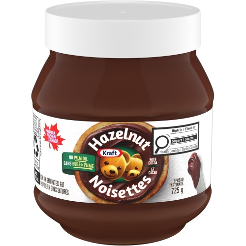 Hazelnut Spread 725g. Kraft No Palm Oil