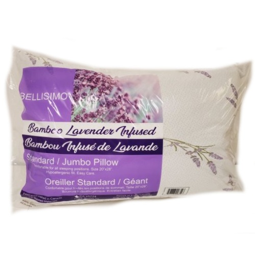 Bamboo Pillow Bellisimo Lavender Infused – Standard/Jumbo