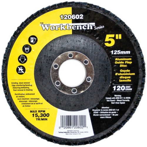 Flap disc 120grit 5 in alum oxide