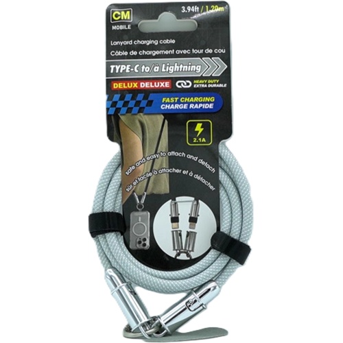 USB C - Lightning 4Ft Braided Lanyard Cable CM Mobile