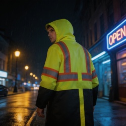 Hi-Vis Safety Rain Coat XL Sturrdi