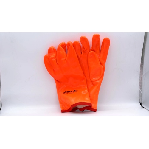 Fisherman's Gloves Orange PVC Thermal Lining Liquipro Sturrdi