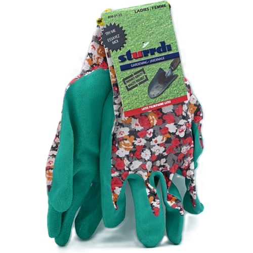 Ladies Gardening Gloves Latex Palm Floral Pattern Sturrdi