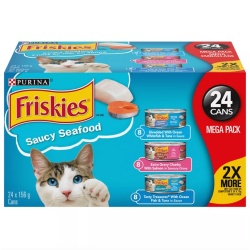 Cat Food Friskies Saucy Seafood 24 X 156g. Purina (b/u .89ea.)