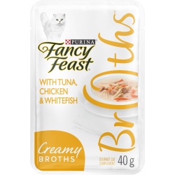 Fancy Feast Creamy Broths Cat Food 16 x 40g. Tuna, Chicken & Whitefish (Or $0.99ea.)
