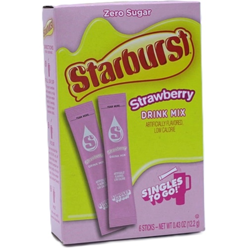 Singles To Go!  Drink Mix Starburst Strawberry 6pk. 12.2g.