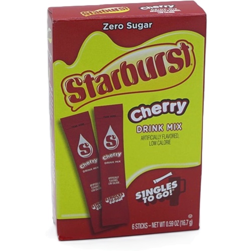 Singles To Go! Drink Mix Starburst Cherry 6pk. 16.7g.