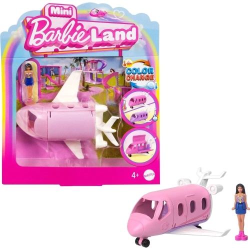 Mini Barbie Land Doll & Plane Playset