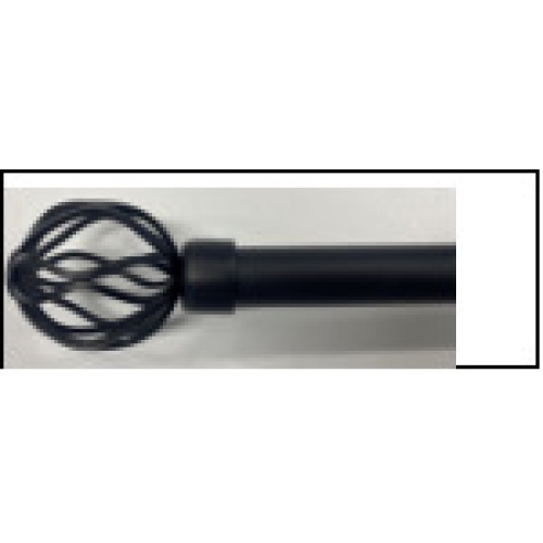 curtain rod Black extendable round  twisted