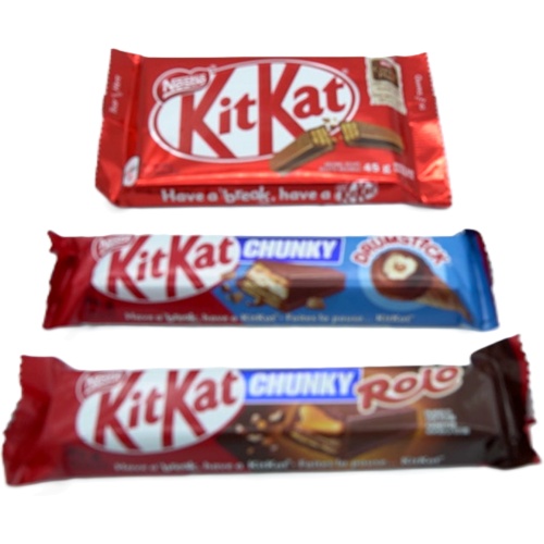 Kit Kat Chocolate Bars Assorted 45g. & 42g. - each sold individually (In Display)