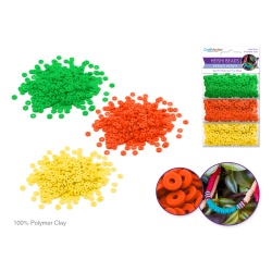 Polymer Clay Beads: 6mm Round Heishi 45g 3-Col 15g ea C) Tropicana
