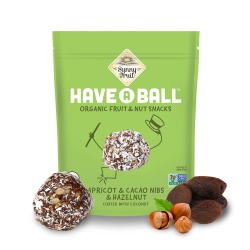 Have A Ball Organic Fruit & Nut Snacks Apricot & Cacao Nibs & Hazelnut 126g. Sunny Fruit
