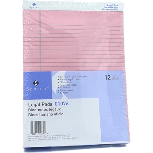 Legal Pad Pink 8-1/2 x 11-3/4
