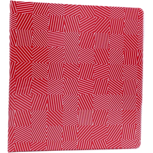 Binder 1.5 Red & White Striped Sqaures Oxford