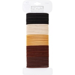 Hair Elastics 40Pk Browns Stlyin