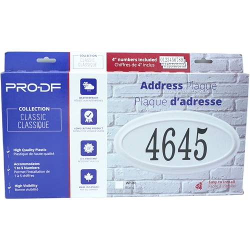 Address Plaque w/4 Numbers Pro-df Assorted