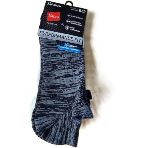 No Show 3 Pack Performance Fit Socks Hanes Size 6-12
