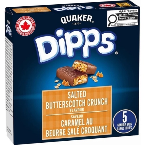 Granola Bars Salted Butterscotch Crunch 5pk. 155g. Quaker Dipps