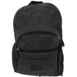 Backpack 16 Grey Canvas W/ Multiple Pockets Gino Ferarri"