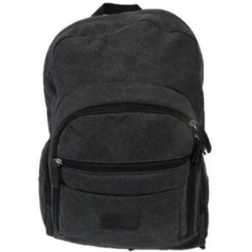 Backpack 16 Grey Canvas W/ Multiple Pockets Gino Ferarri
