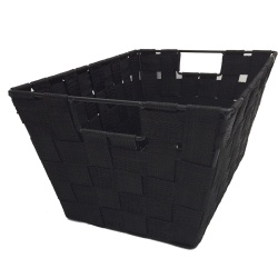 nylon storage basket 8 x 12" rectangular  black"