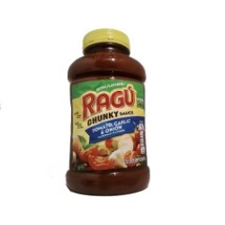 Ragu Chunky Sauce 1.27kg. Tomato, Garlic & Onion (Or 3/$27.99)