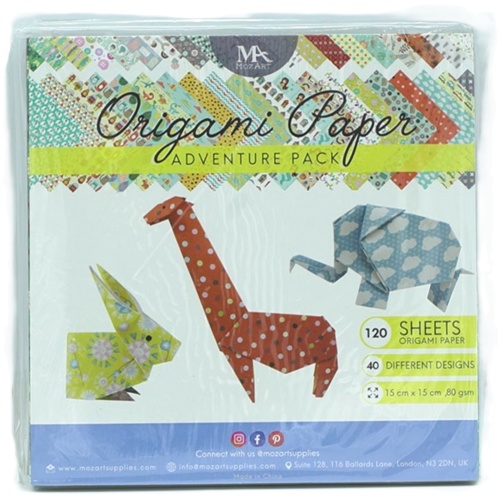 Origami Paper Adventure Pack 120 Sheets 15cm x 15cm Mozart